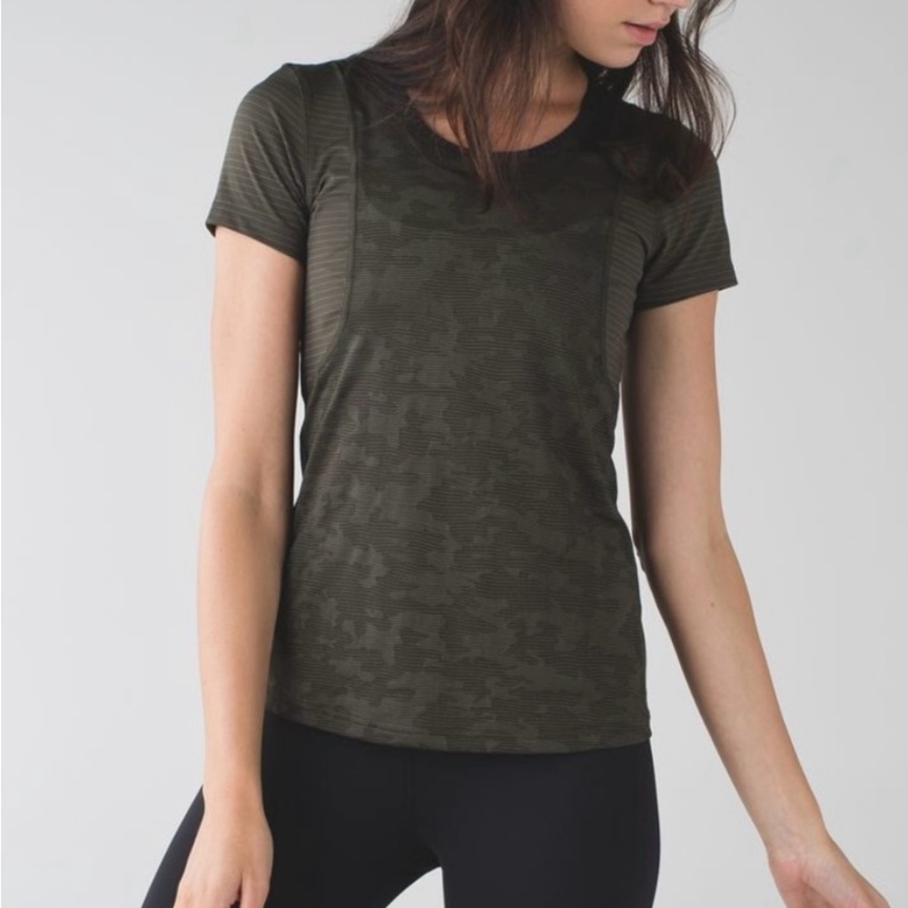 Lululemon Run For Days Short Sleeve Deep Camo